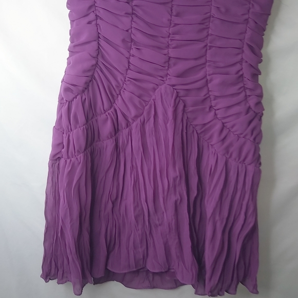 LOVE Tease 9J Dragon Purple Strapless Scrunched Bodycon Mini Prom Dress - Picture 6 of 8